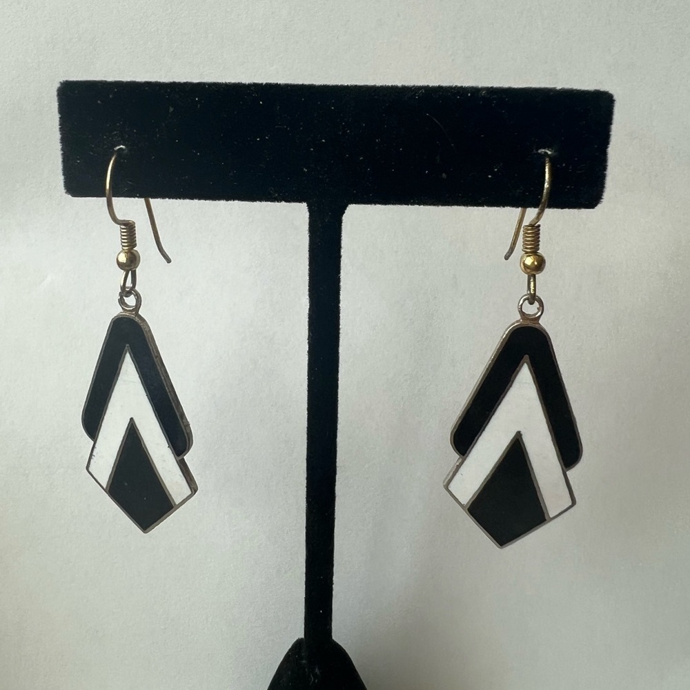 Vintage Enamel Chandelier Earrings